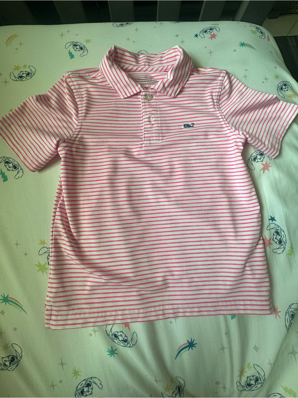Vineyard Vines Pink & White Striped Polo